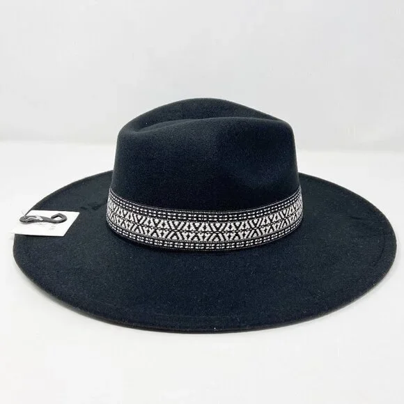 Black Wide Brim Rancher Style Hat